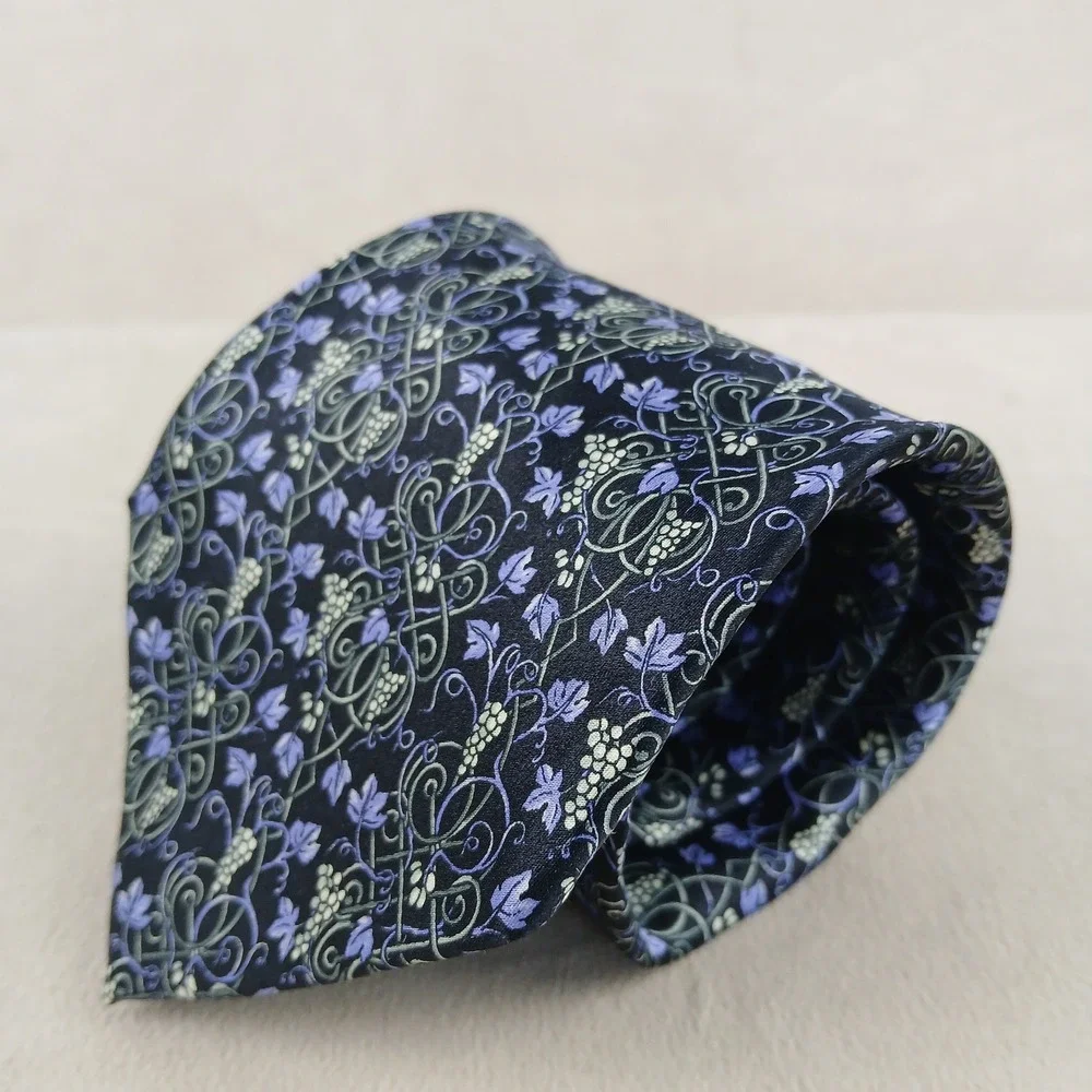 Yves Saint Laurent YSL 3.75x58 Mens Tie Silk Geometric Floral Woven